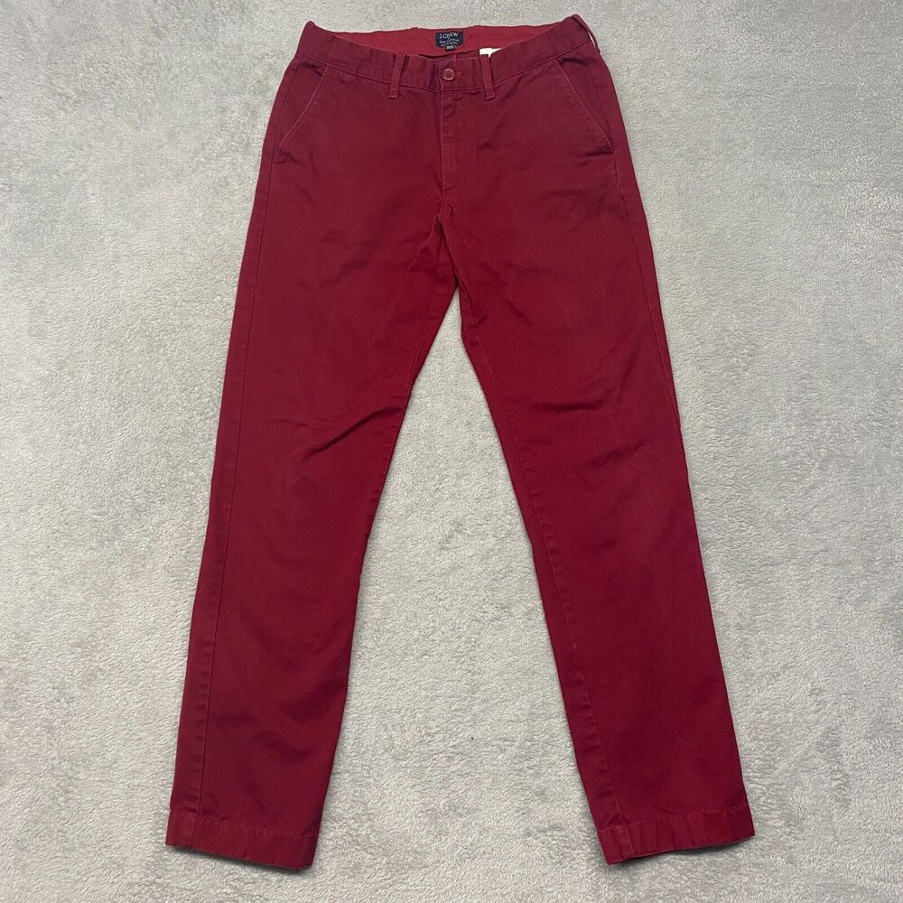 J Crew Jeans Mens 30x32 Red The Sutton Slim Medium Wash Denim Cotton Straight